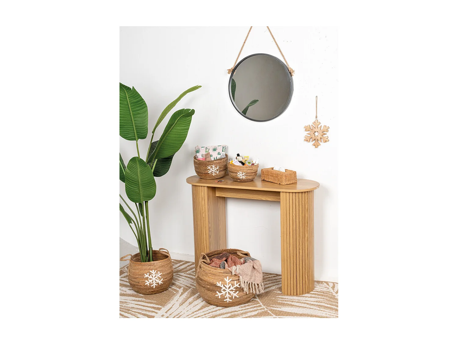 Miroir avec corde Matelot Rond