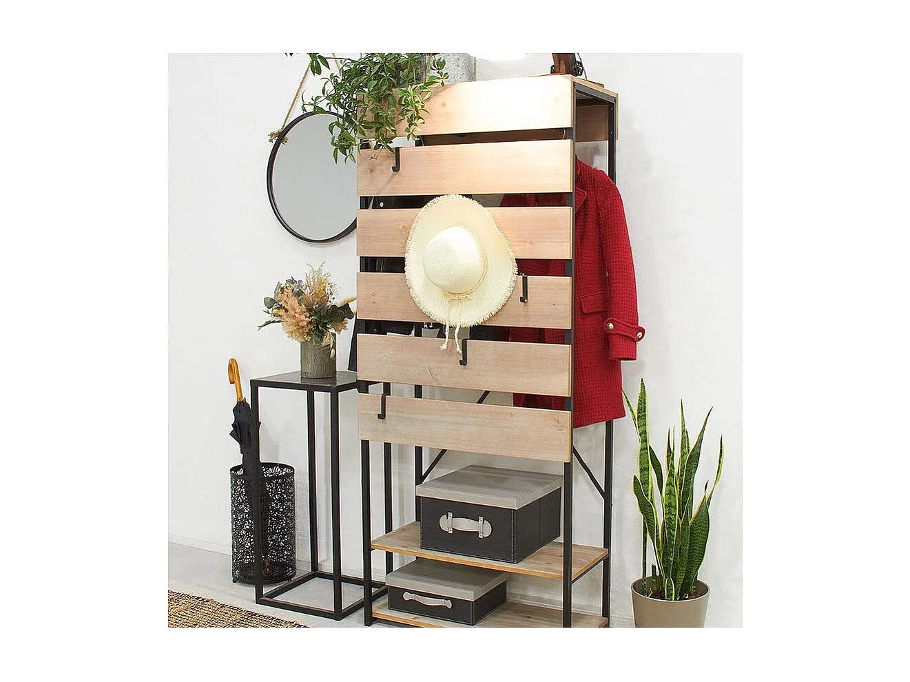 Miroir avec corde Matelot Rond