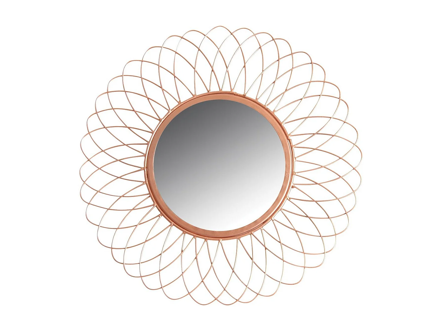 Miroir rond en métal cuivré