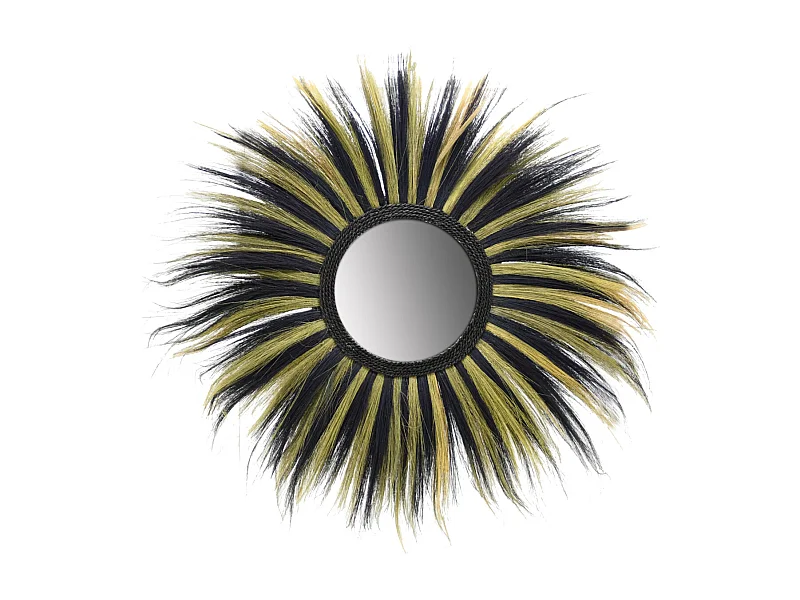 Miroir déco bicolore en jonc