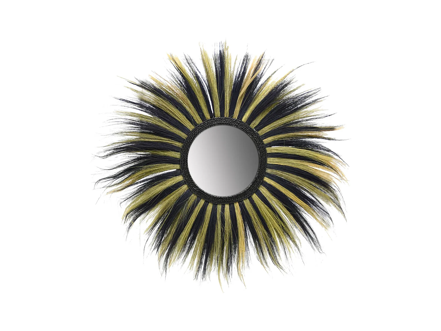 Miroir déco bicolore en jonc