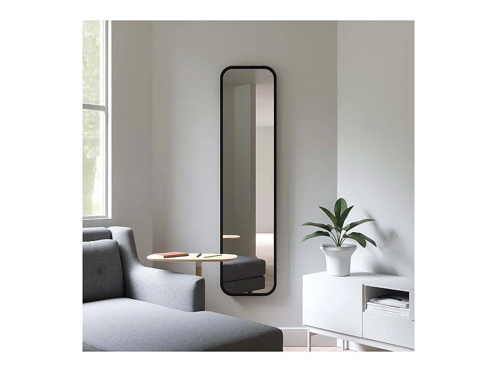 Miroir rectangulaire contour en caoutchouc mat