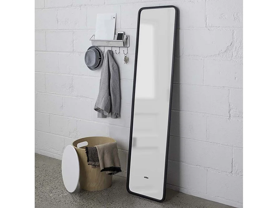 Miroir rectangulaire contour en caoutchouc mat