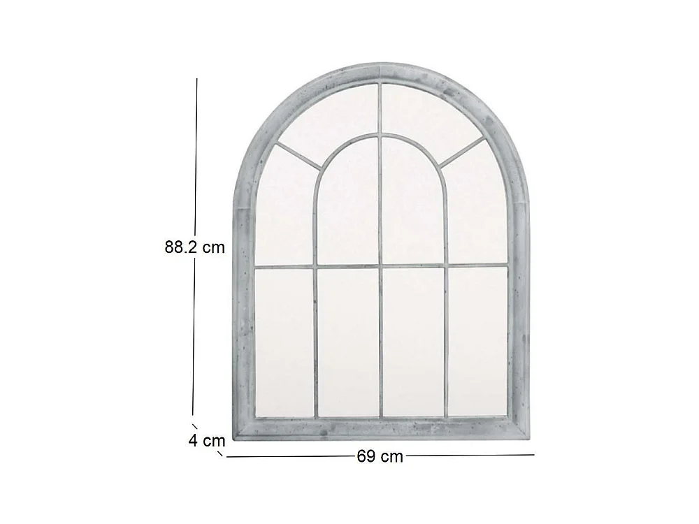 Grand miroir fenêtre en métal Atelier