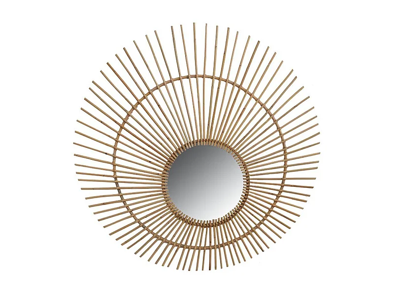 Maxi miroir Paon en rotin