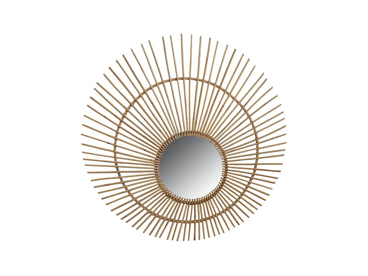 Maxi miroir Paon en rotin
