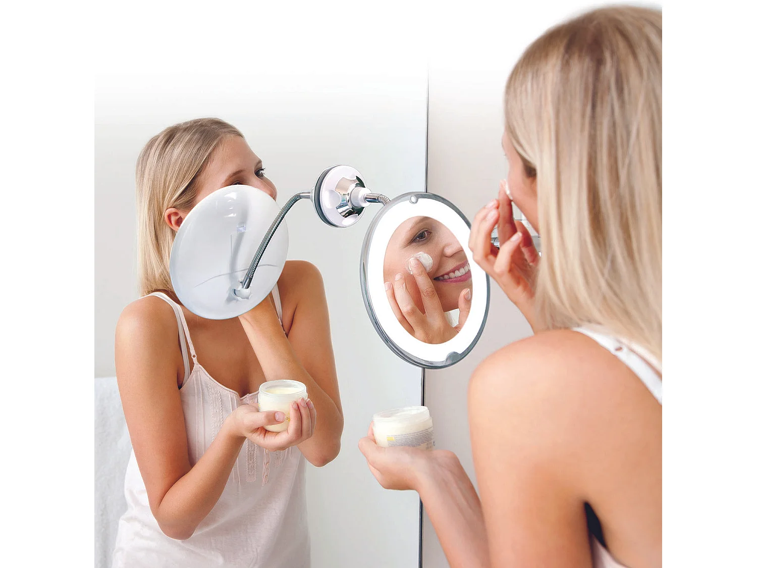 Miroir Grossissant Flexible "Lumineux" 30cm Blanc