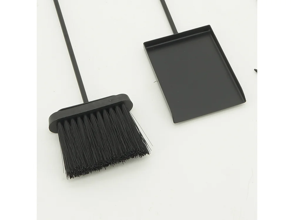 Porte-bûches en métal noir + 4 accessoires