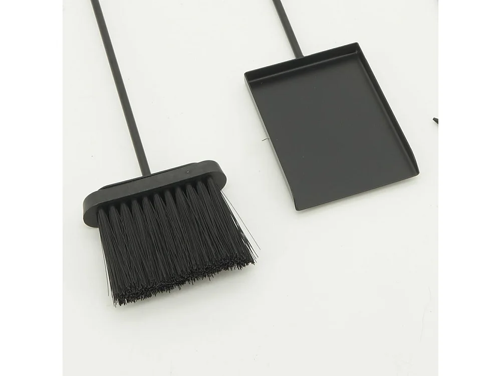 Porte-bûches en métal noir + 4 accessoires