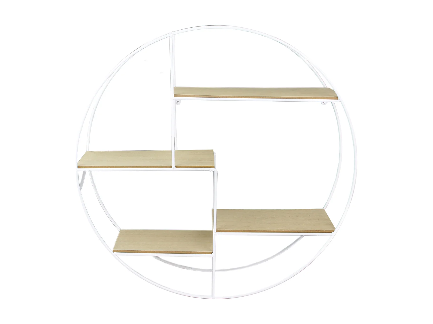 Etagere Ronde Filaire Blanche 50x12x50cm Beige, Blanc