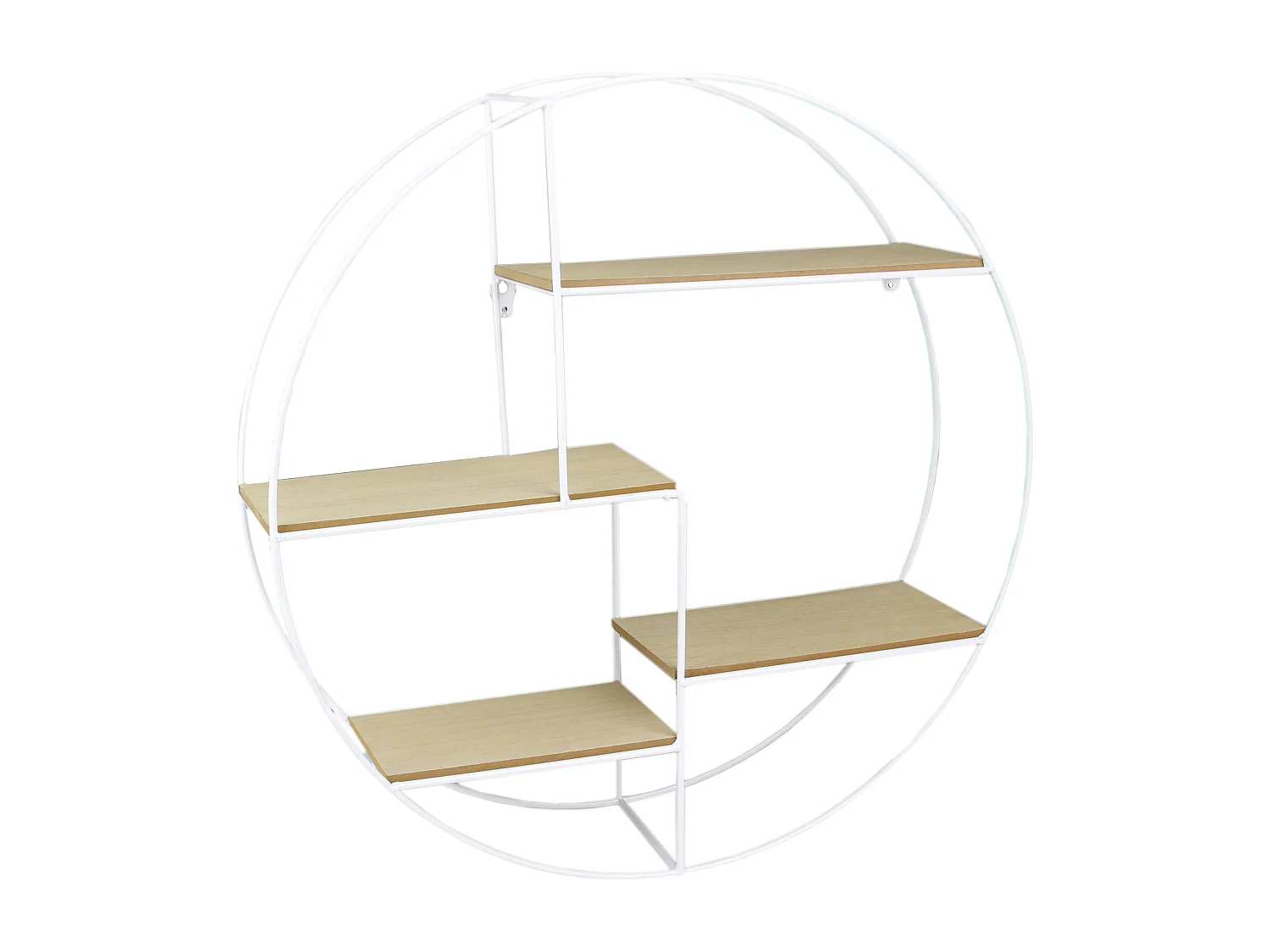 Etagere Ronde Filaire Blanche 50x12x50cm Beige, Blanc