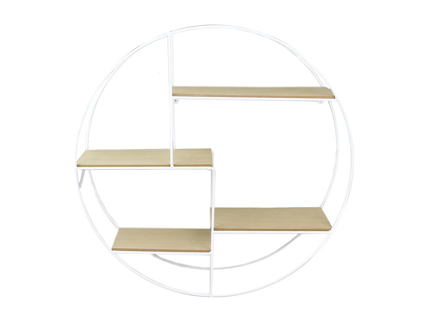 Etagere Ronde Filaire Blanche 50x12x50cm Beige, Blanc