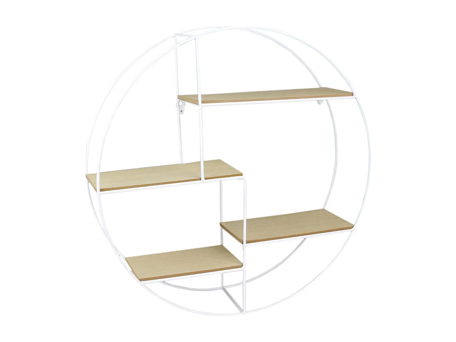 Etagere Ronde Filaire Blanche 50x12x50cm Beige, Blanc