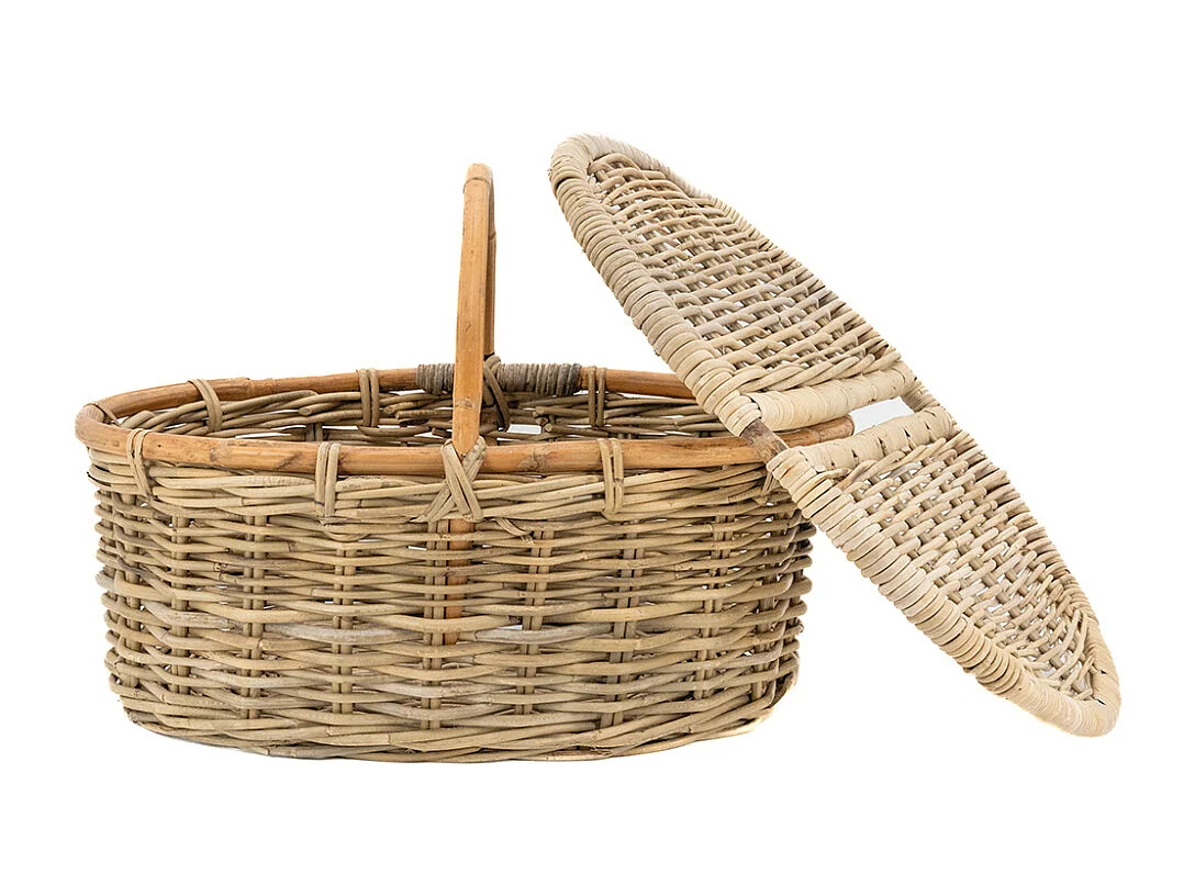 Panier pique-nique en poelet gris