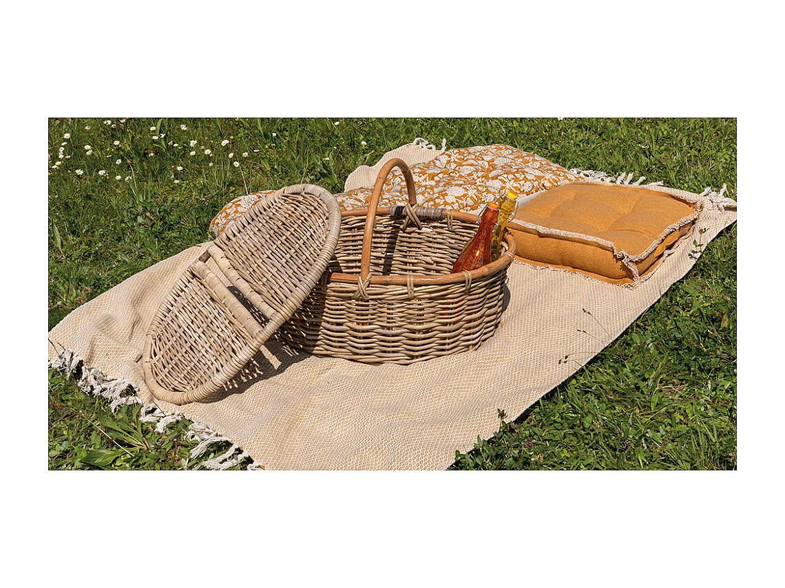 Panier pique-nique en poelet gris