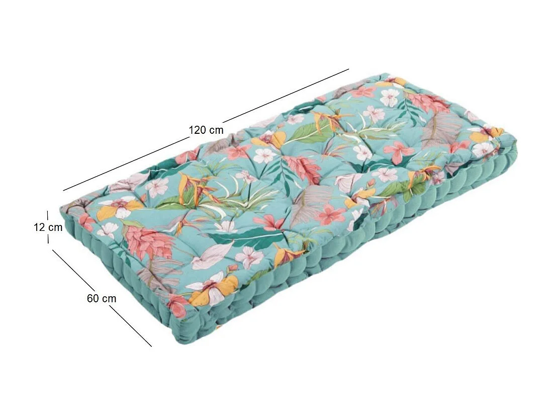 Coussin de palette en coton imprimé 120 x 60 cm Angele