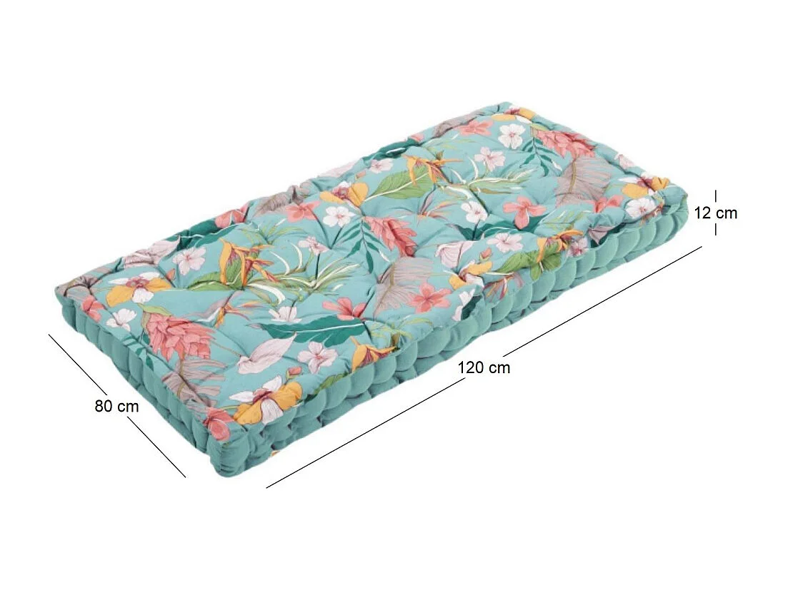 Coussin de palette en coton imprimé 120 x 80 cm Angele