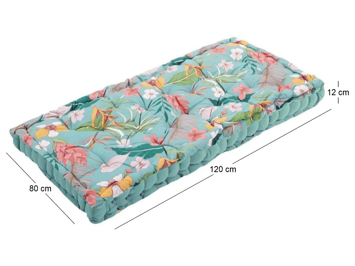 Coussin de palette en coton imprimé 120 x 80 cm Angele