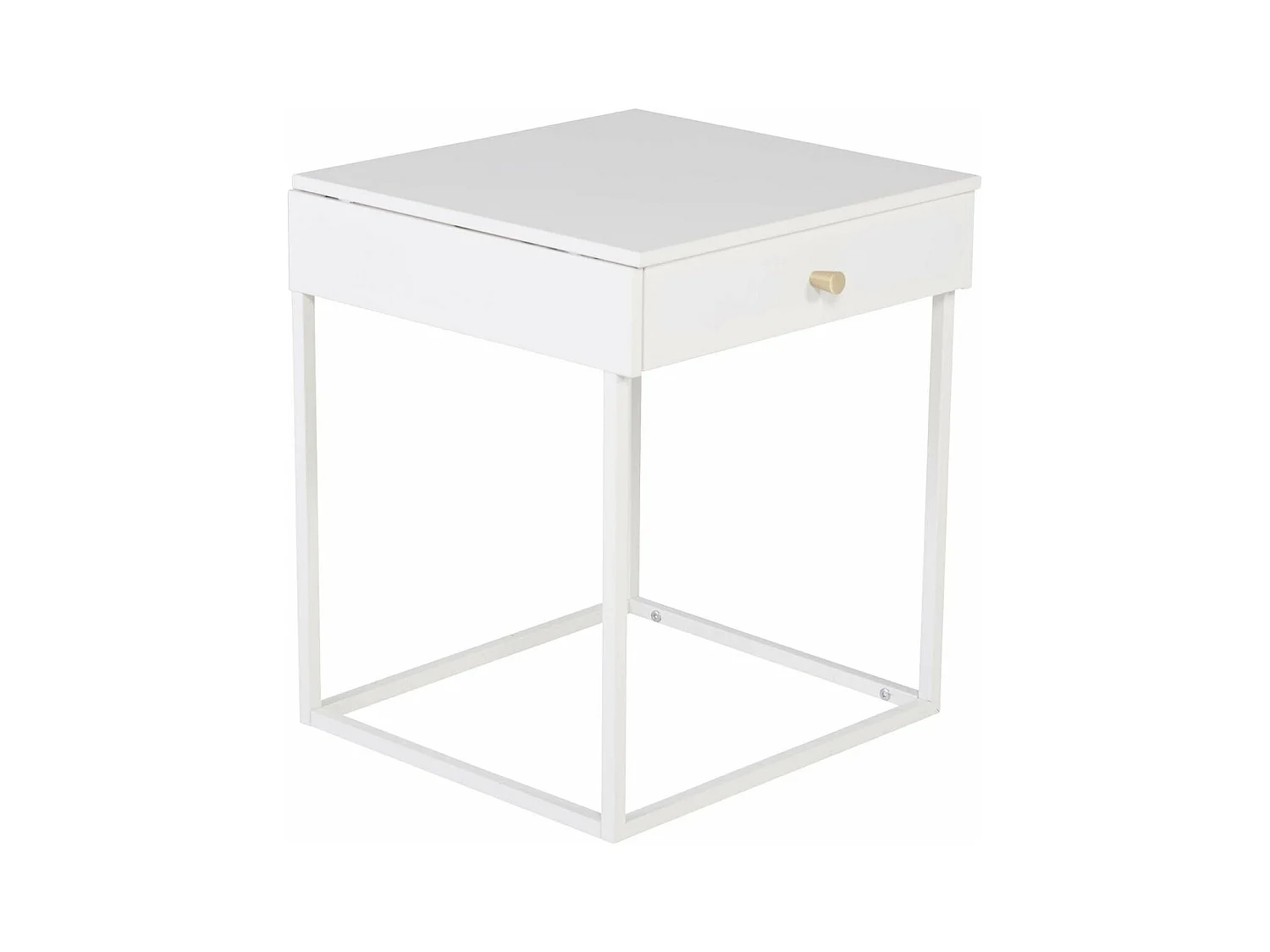 Table de Chevet Avec Tiroir "Bakal" 50cm Blanc