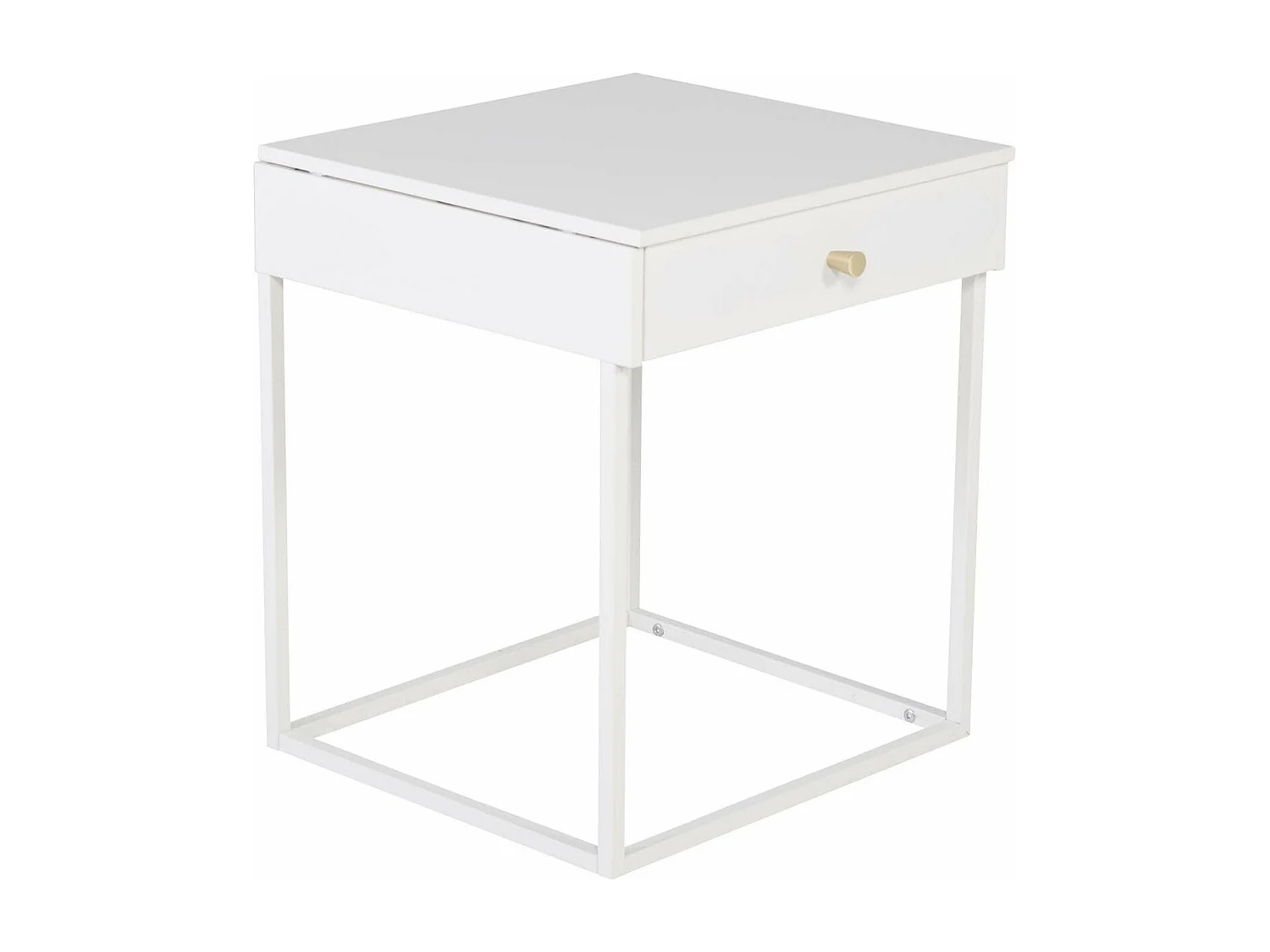 Table de Chevet Avec Tiroir "Bakal" 50cm Blanc