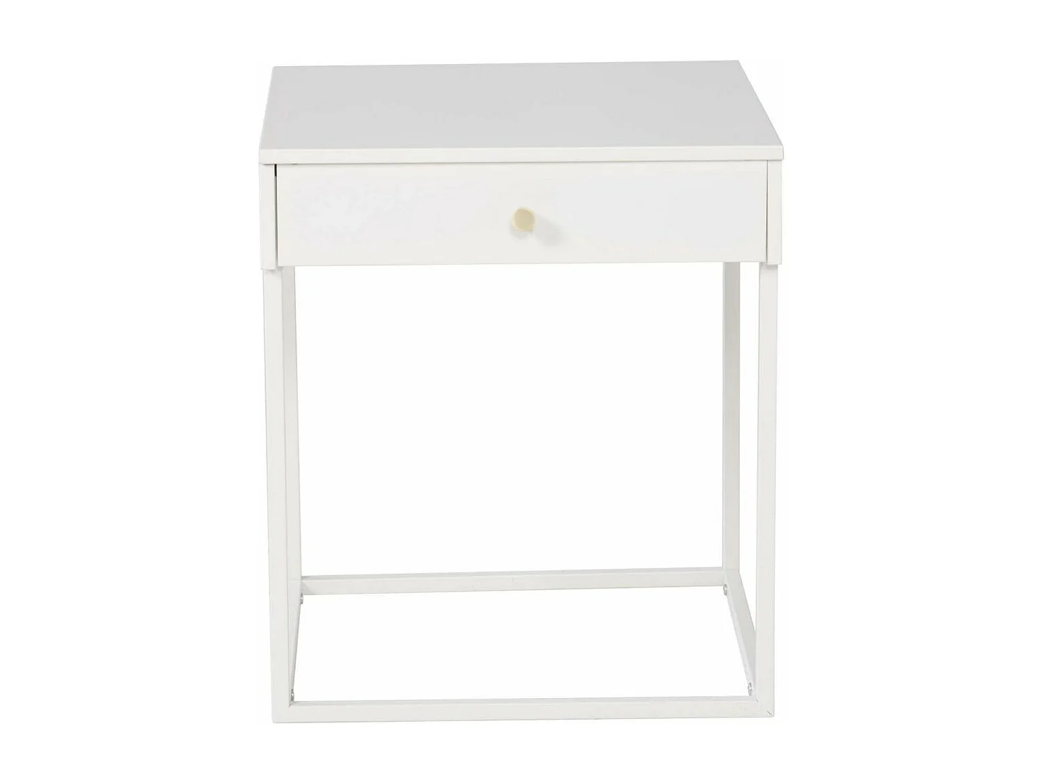 Table de Chevet Avec Tiroir "Bakal" 50cm Blanc