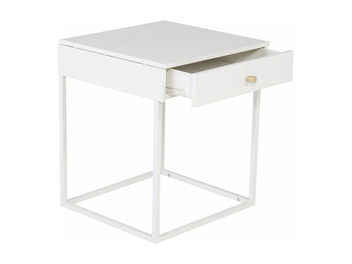 Table de Chevet Avec Tiroir "Bakal" 50cm Blanc