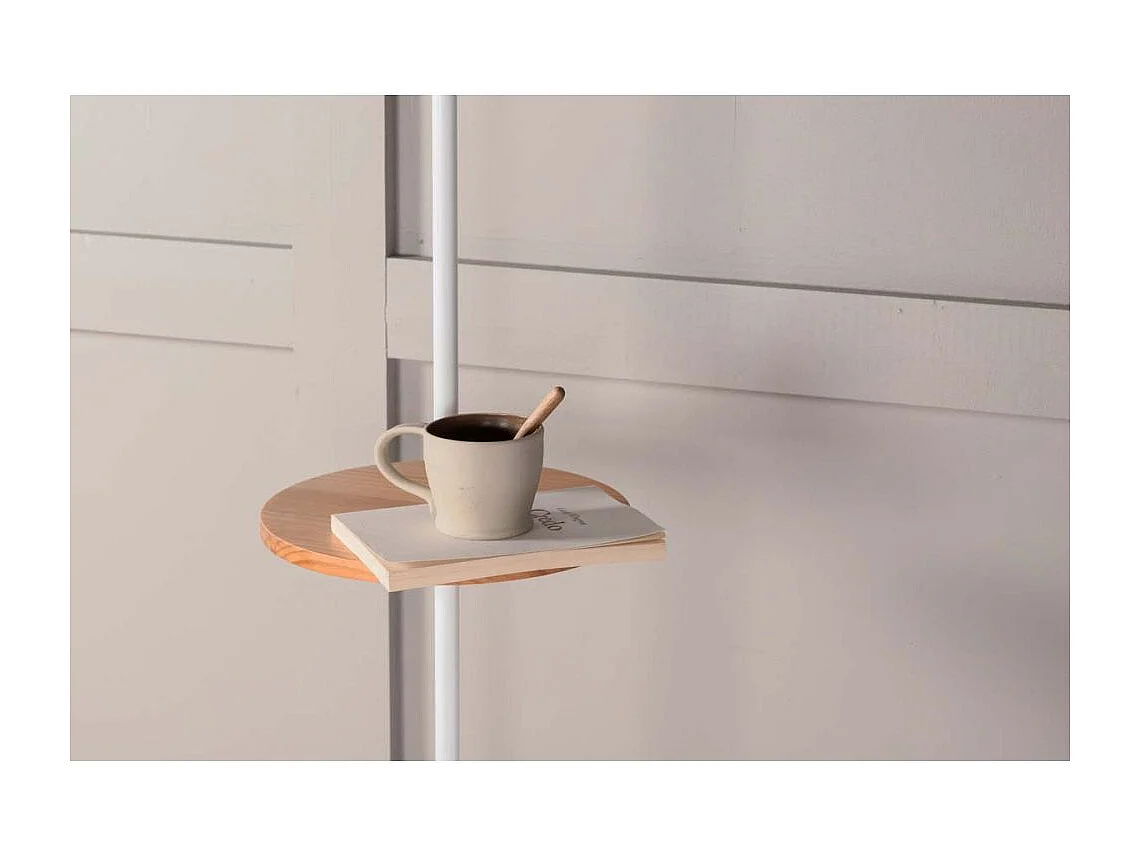 Hattman éclairage lampadaire 36x36x165cm tissu beige, blanc, bois.