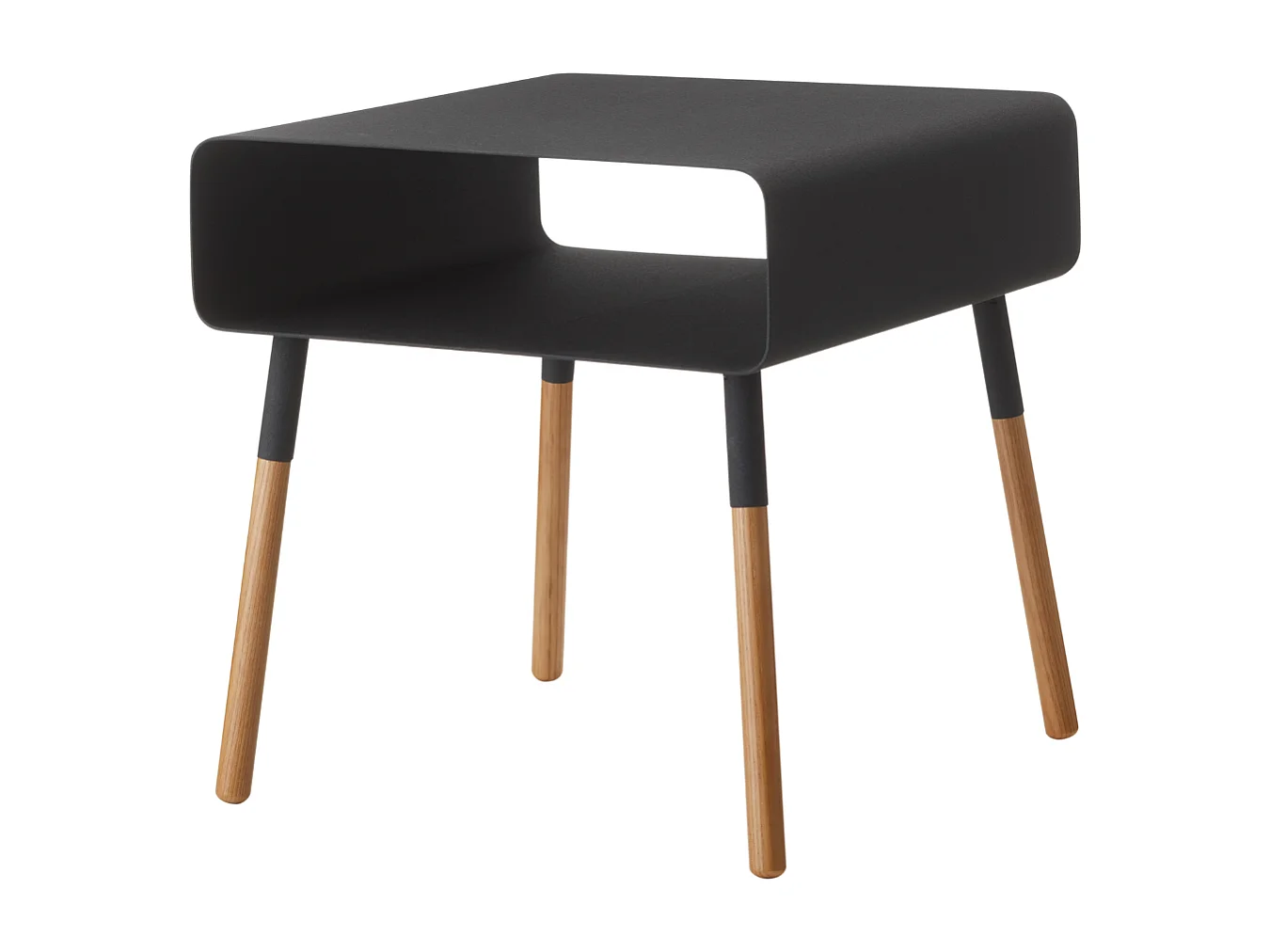 Moderner Nachttisch aus Metall und Holz