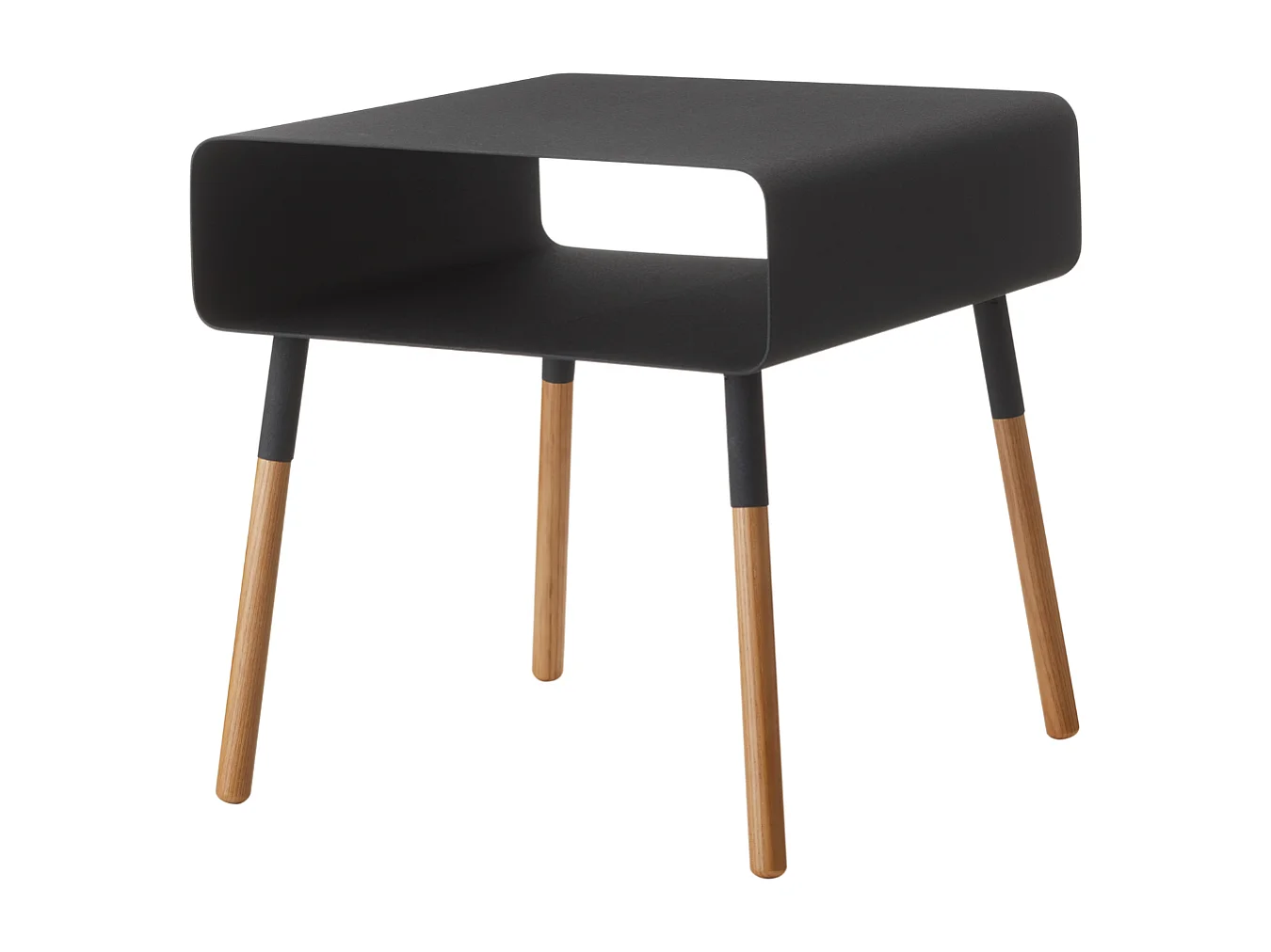 Moderner Nachttisch aus Metall und Holz