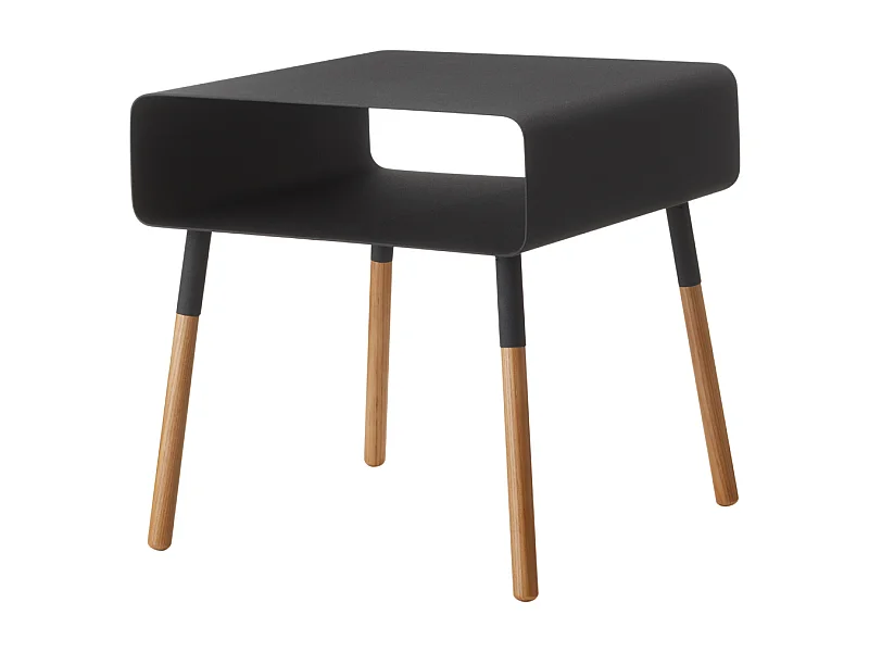 Moderner Nachttisch aus Metall und Holz