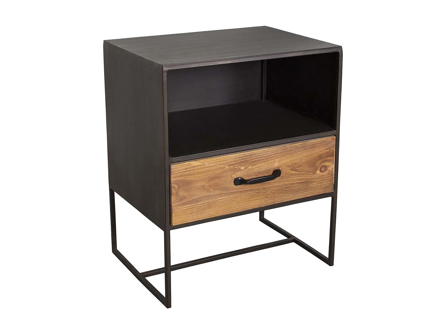 Chevet industriel et fer et bois 1 tiroir