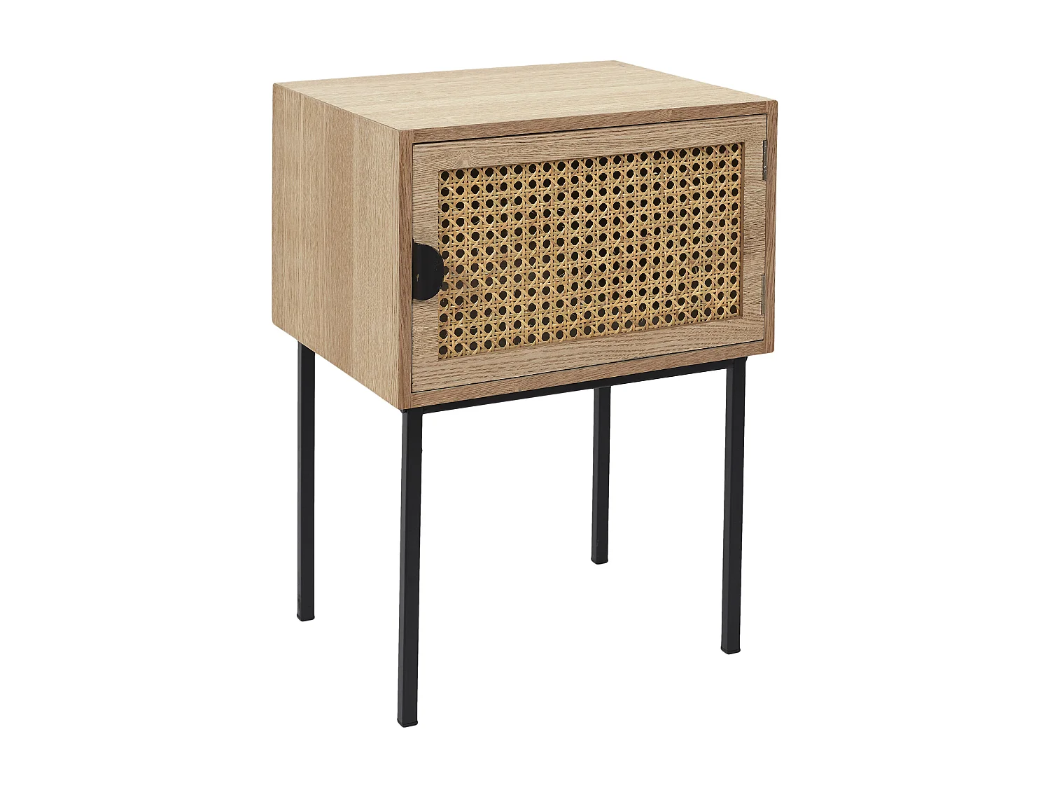 Chevet Cannage 1 Porte Bois Marron