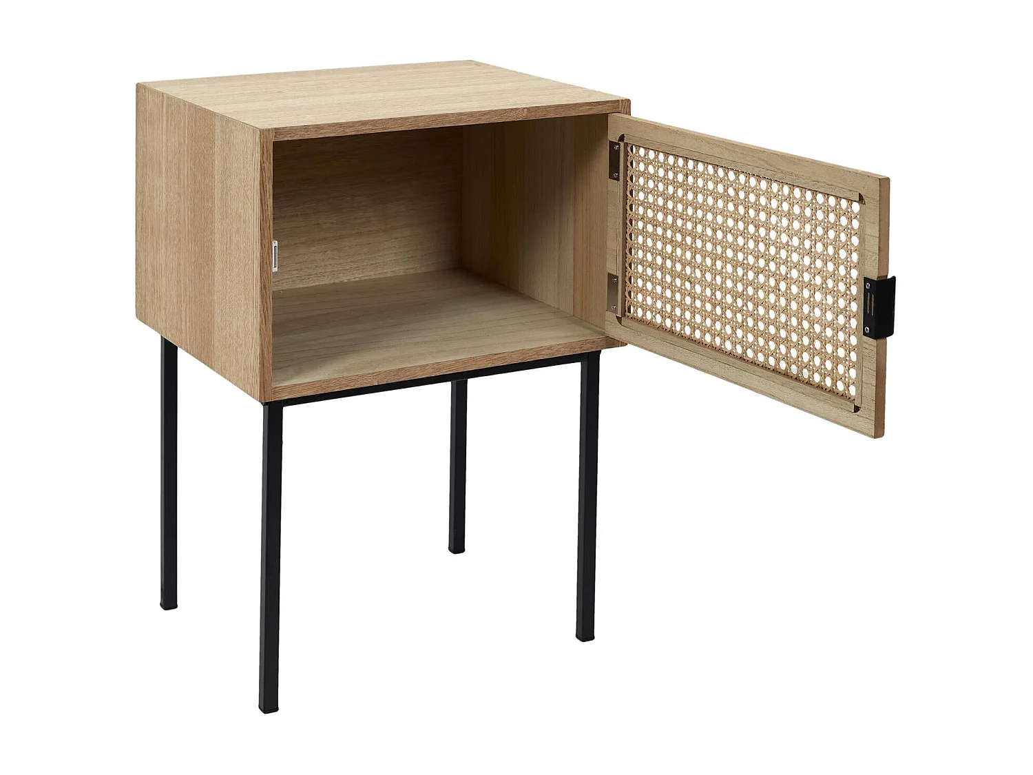 Chevet Cannage 1 Porte Bois Marron