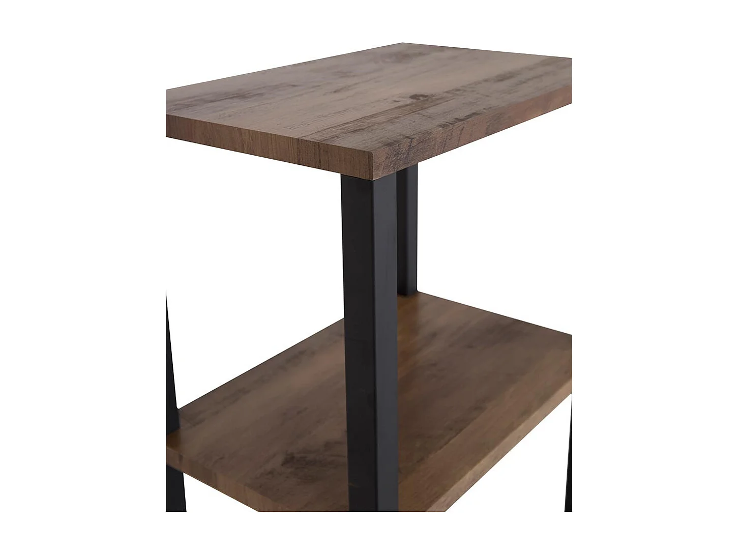 Table de Chevet Double "Rise" 70cm Naturel & Noir