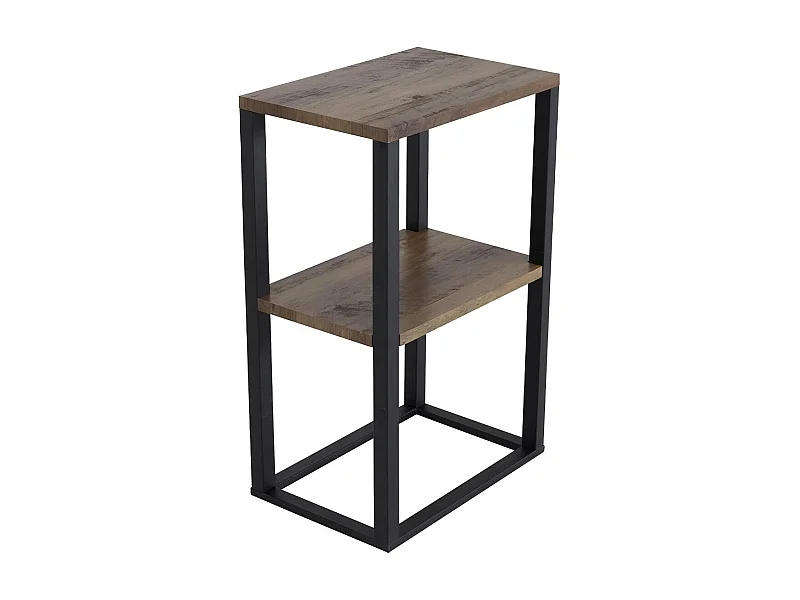 Table de Chevet Double "Rise" 70cm Naturel & Noir