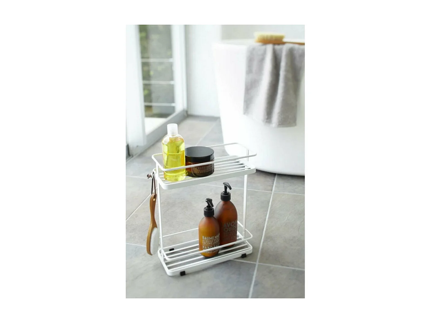 Etagère salle de bain en métal 2 niveaux