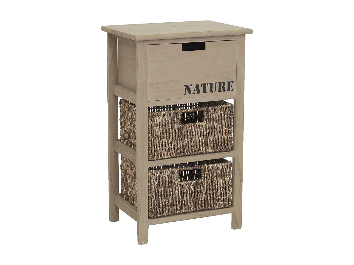 Commode en bois et maïs " Nature" 3 tiroirs