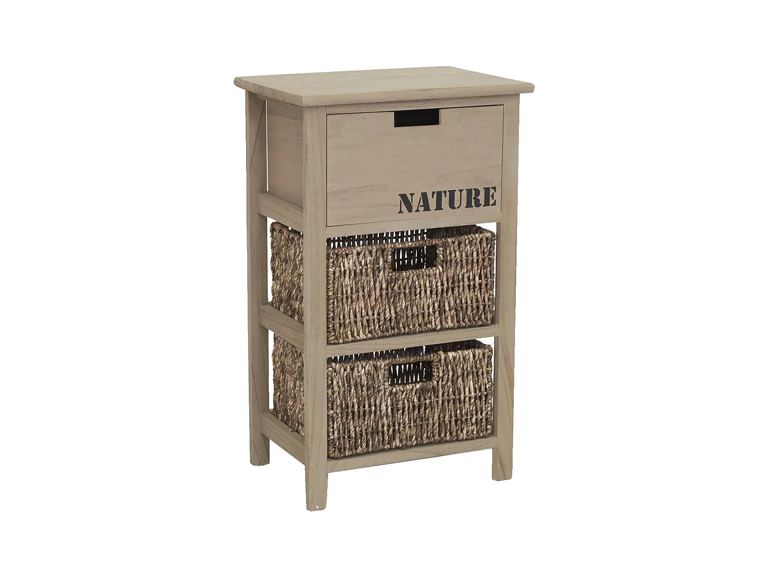 Commode en bois et maïs " Nature" 3 tiroirs