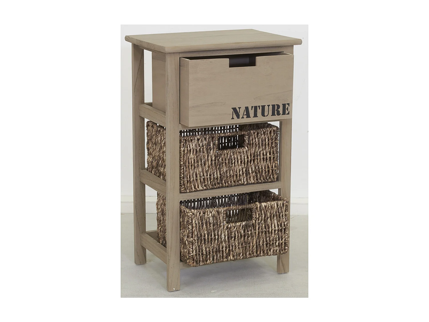 Commode en bois et maïs " Nature" 3 tiroirs