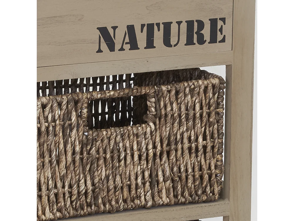 Commode en bois et maïs " Nature" 3 tiroirs