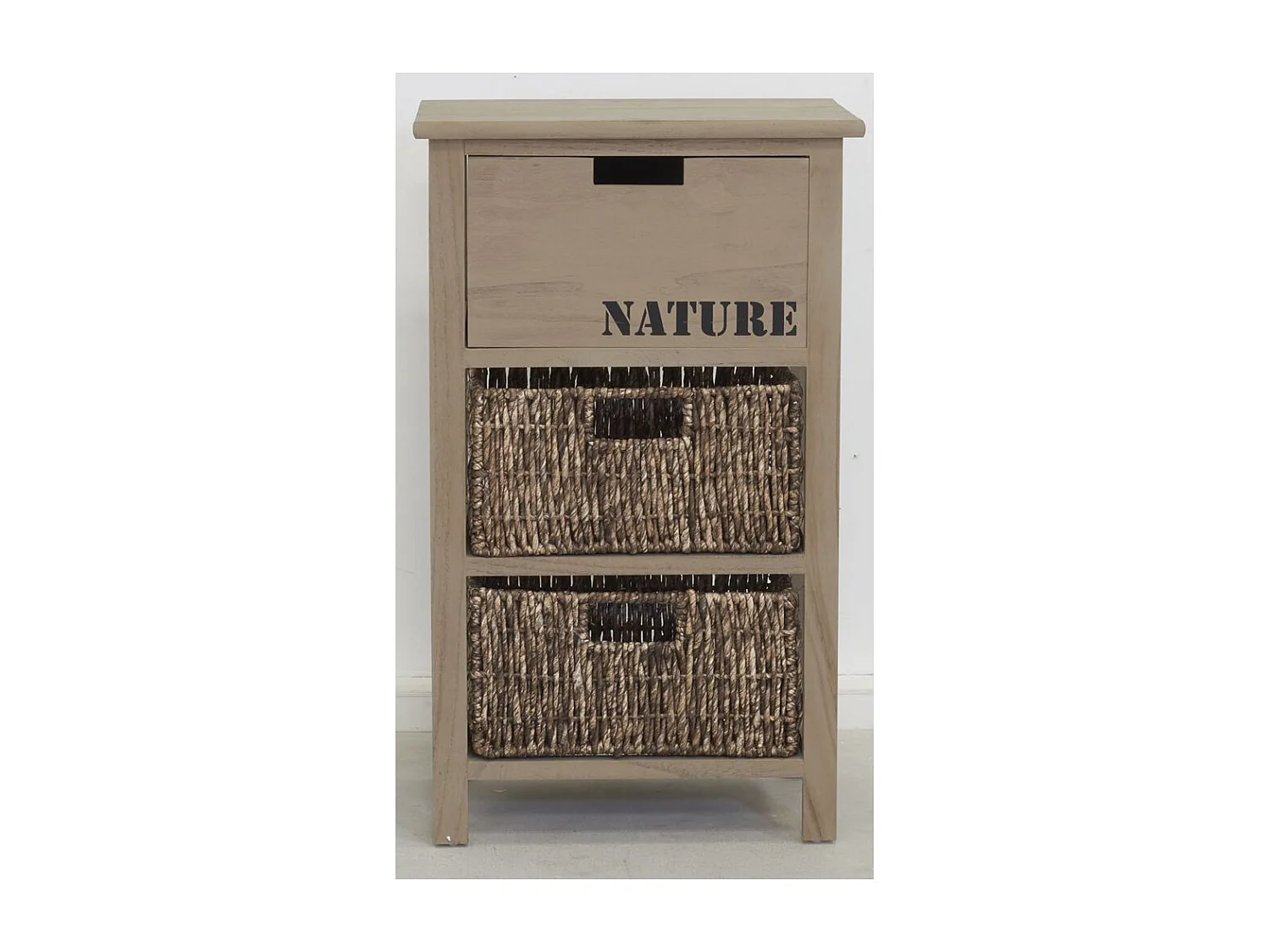 Commode en bois et maïs " Nature" 3 tiroirs