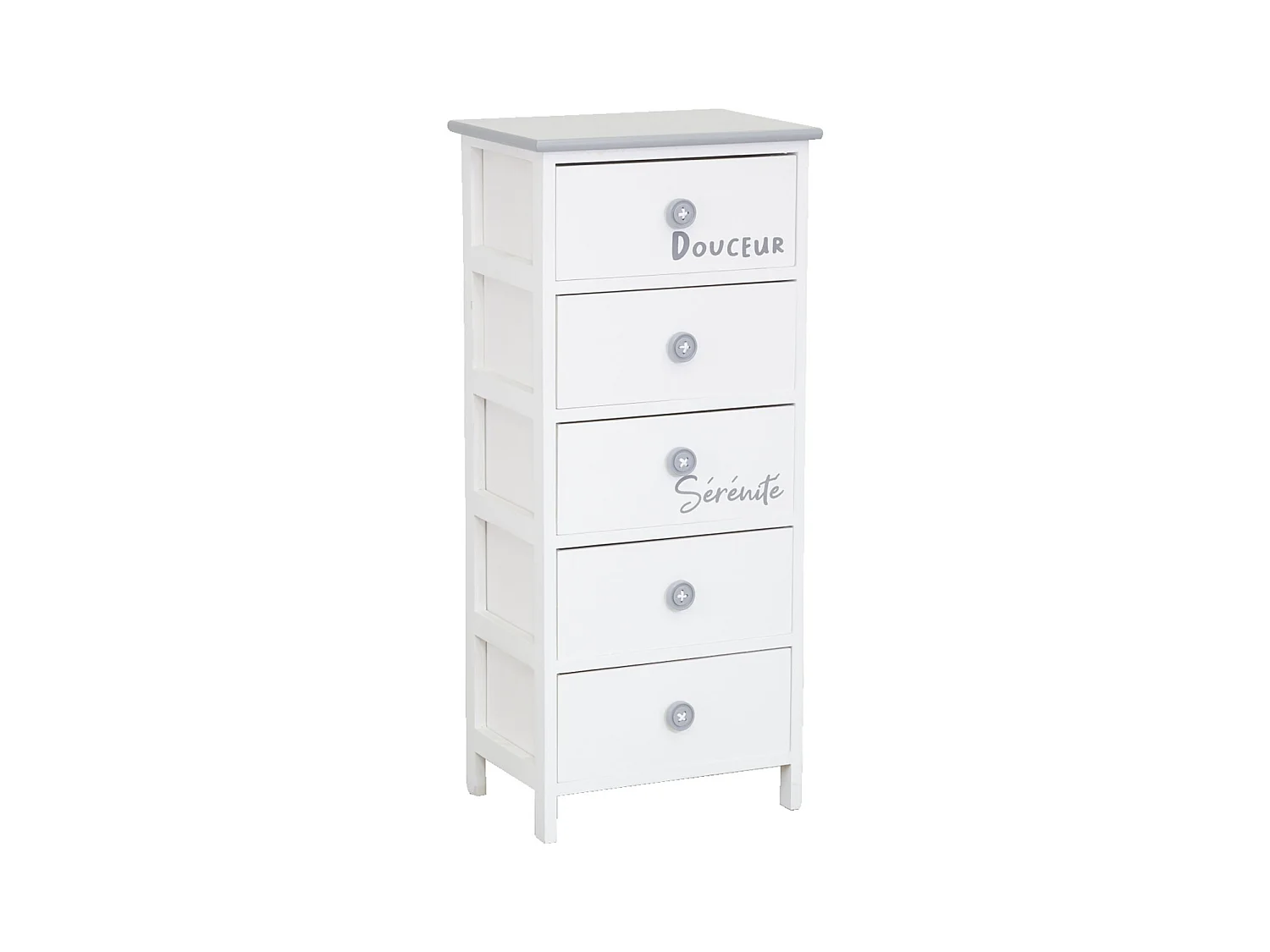 Commode/Chiffonnier bois ' Sérénité et Douceur ' 5 tiroirs