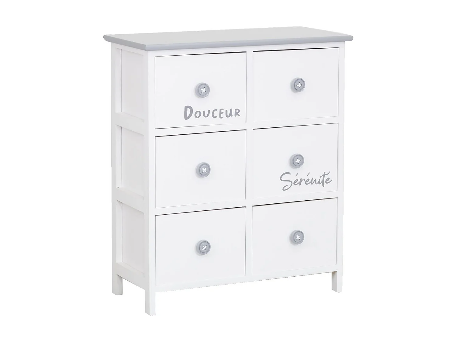 Commode/Chiffonnier bois ' Sérénité et Douceur ' 6 tiroirs
