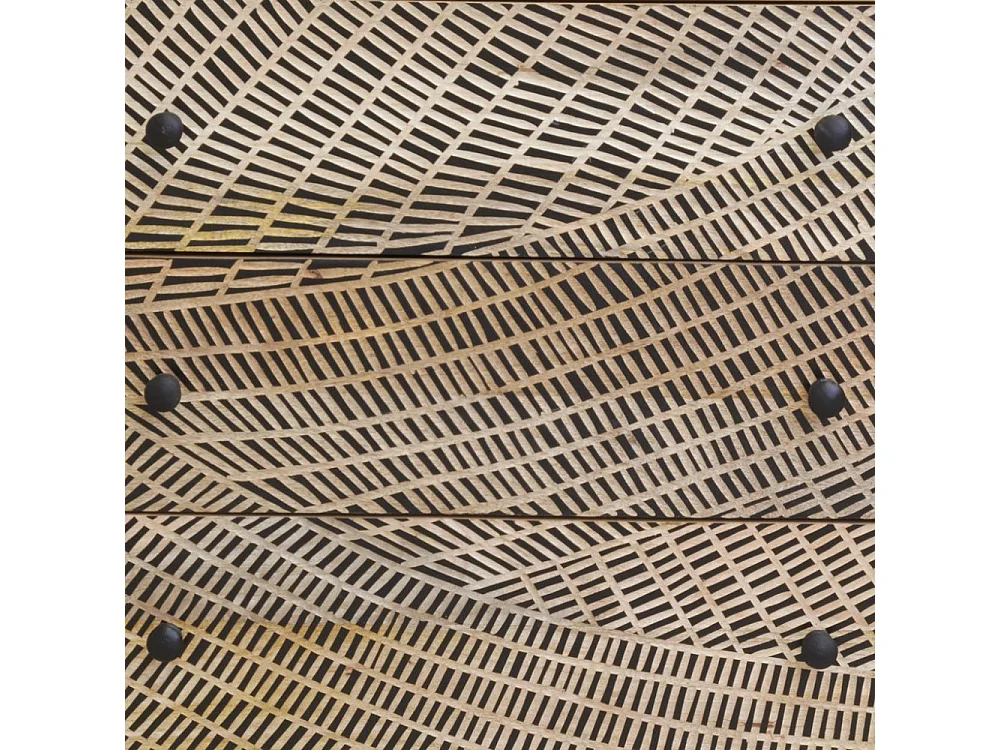 Commode en manguier gravé et métal SAVAGE