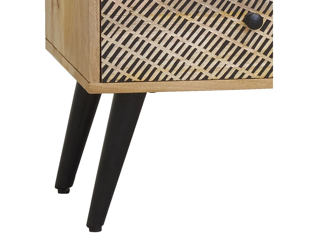 Commode en manguier gravé et métal SAVAGE