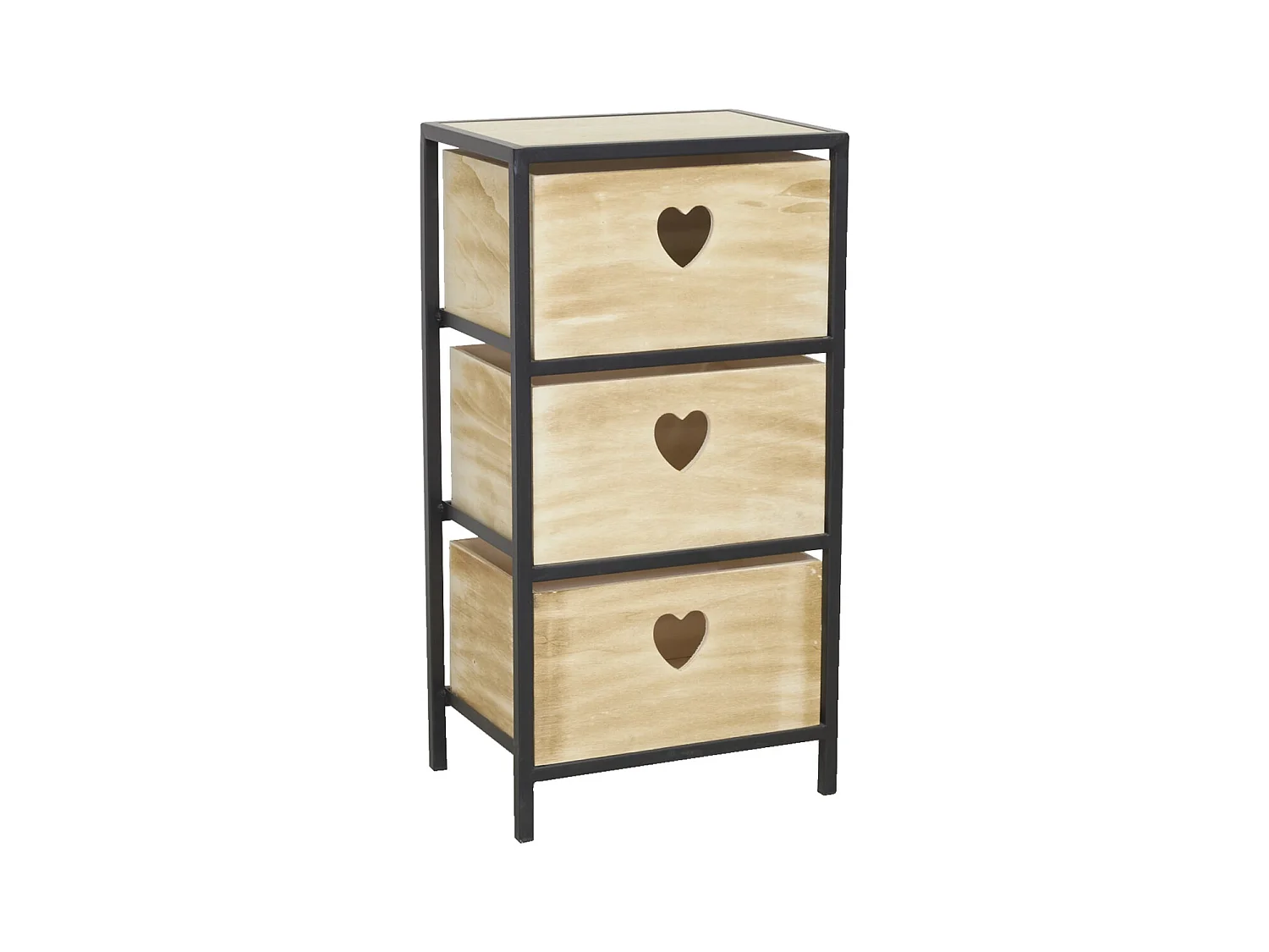 Commode 3 tiroirs en paulownia Lovely 3 tiroirs