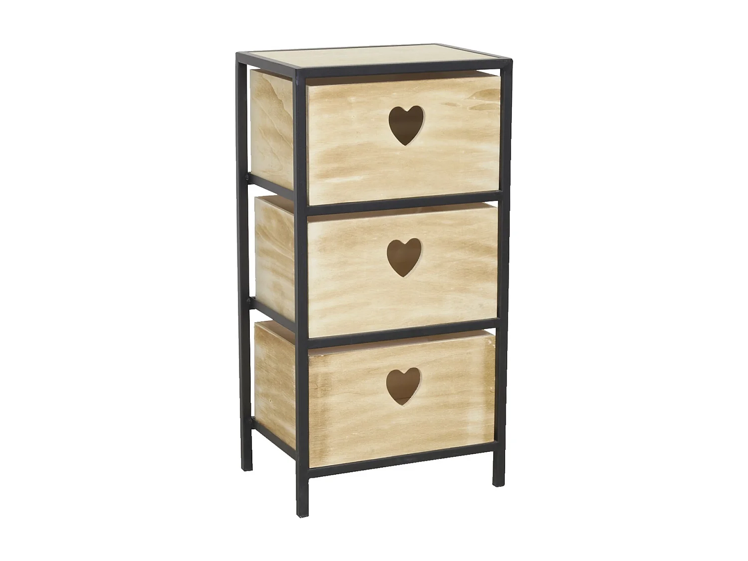 Commode 3 tiroirs en paulownia Lovely 3 tiroirs