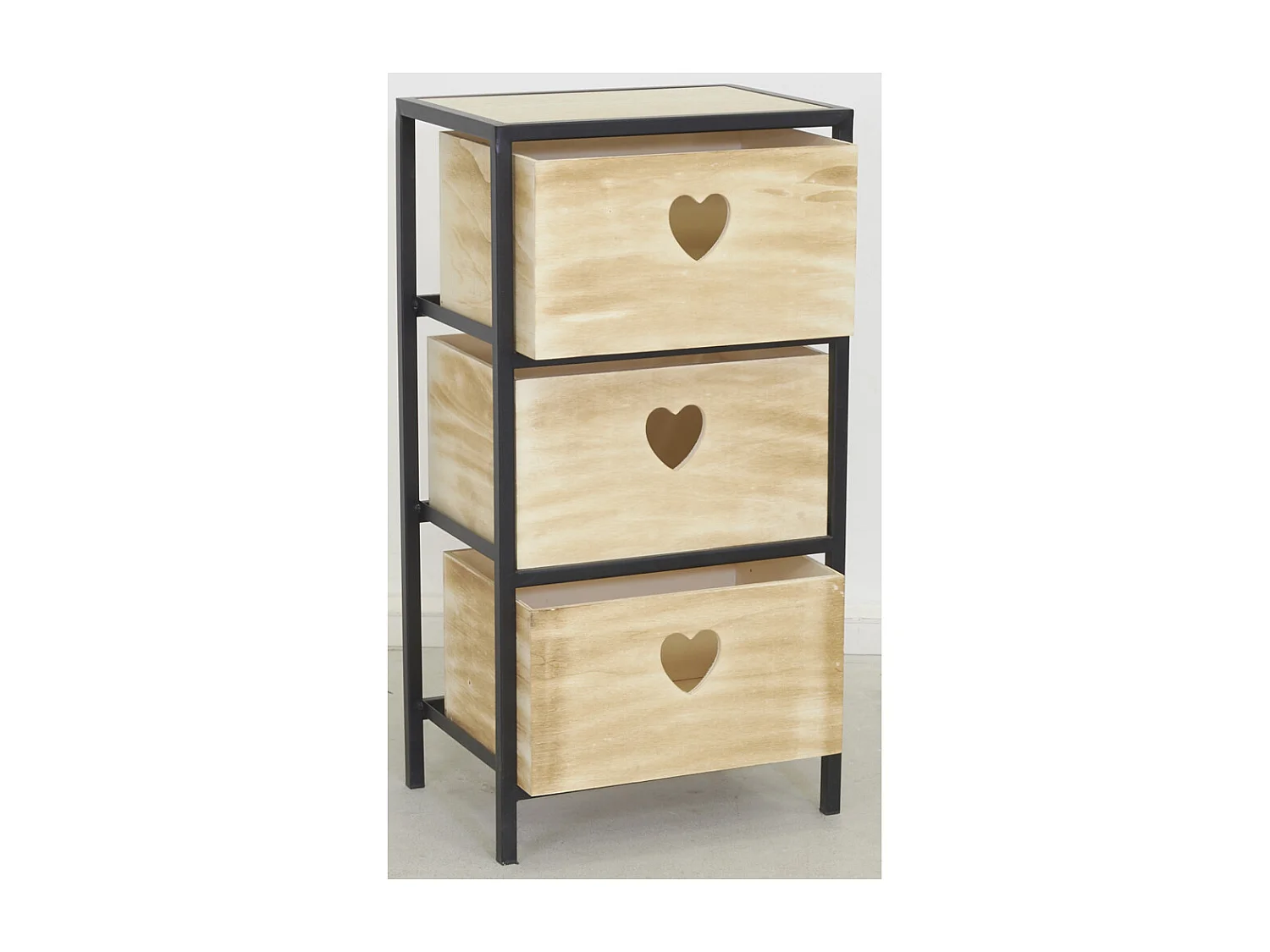 Commode 3 tiroirs en paulownia Lovely 3 tiroirs