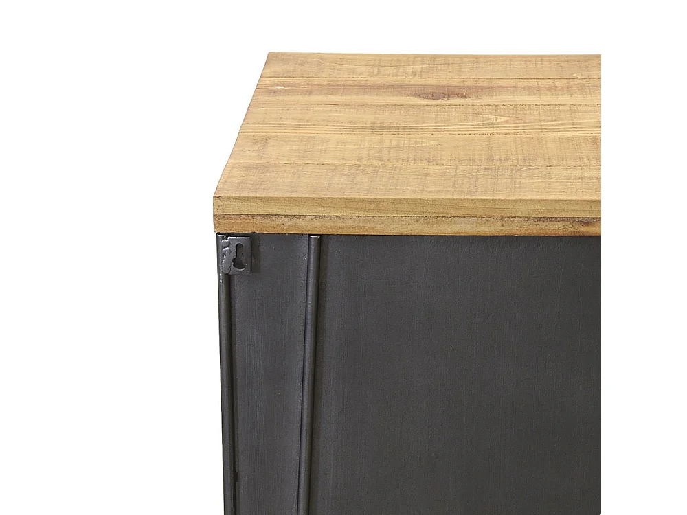 Commode en métal et sapin