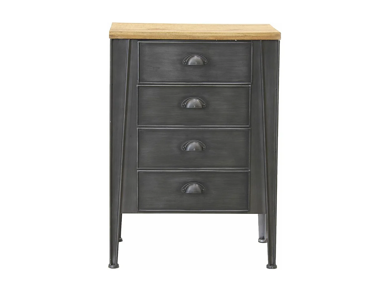 Commode en métal et sapin